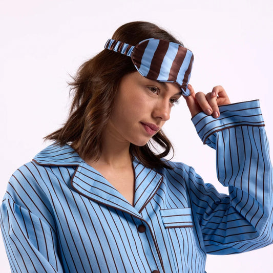 Silk Eye Mask - Iced Chocolate Stripes