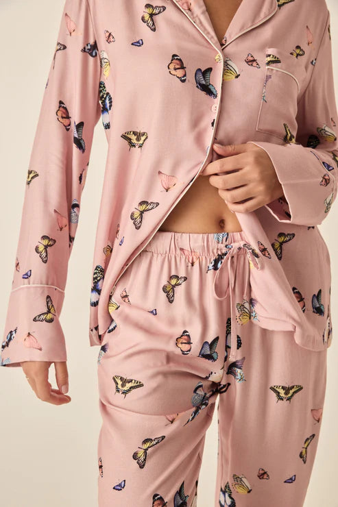 Catalina Pink Butterfly Viscose Set