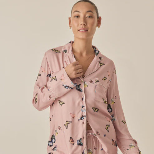 Catalina Pink Butterfly Viscose Set