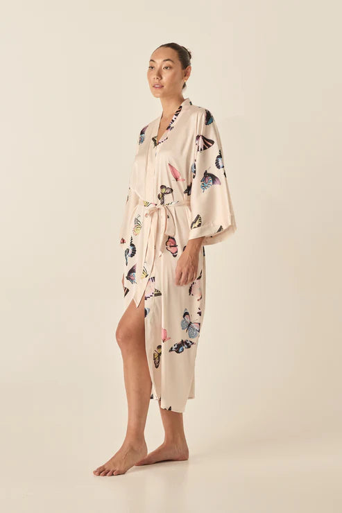 Nakita Butterfly Silky Satin Robe