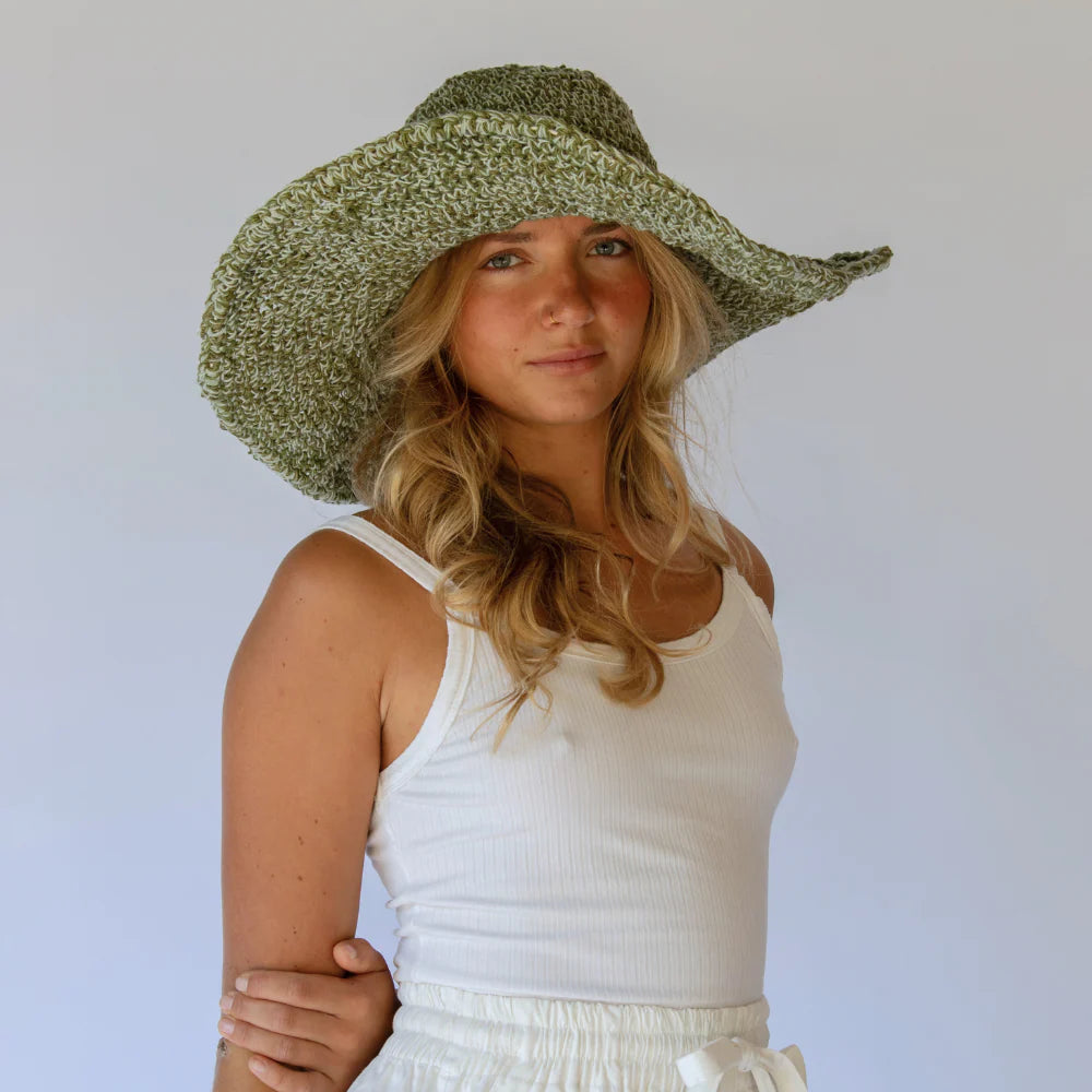 Janis Wide Brim Hat - Aloe