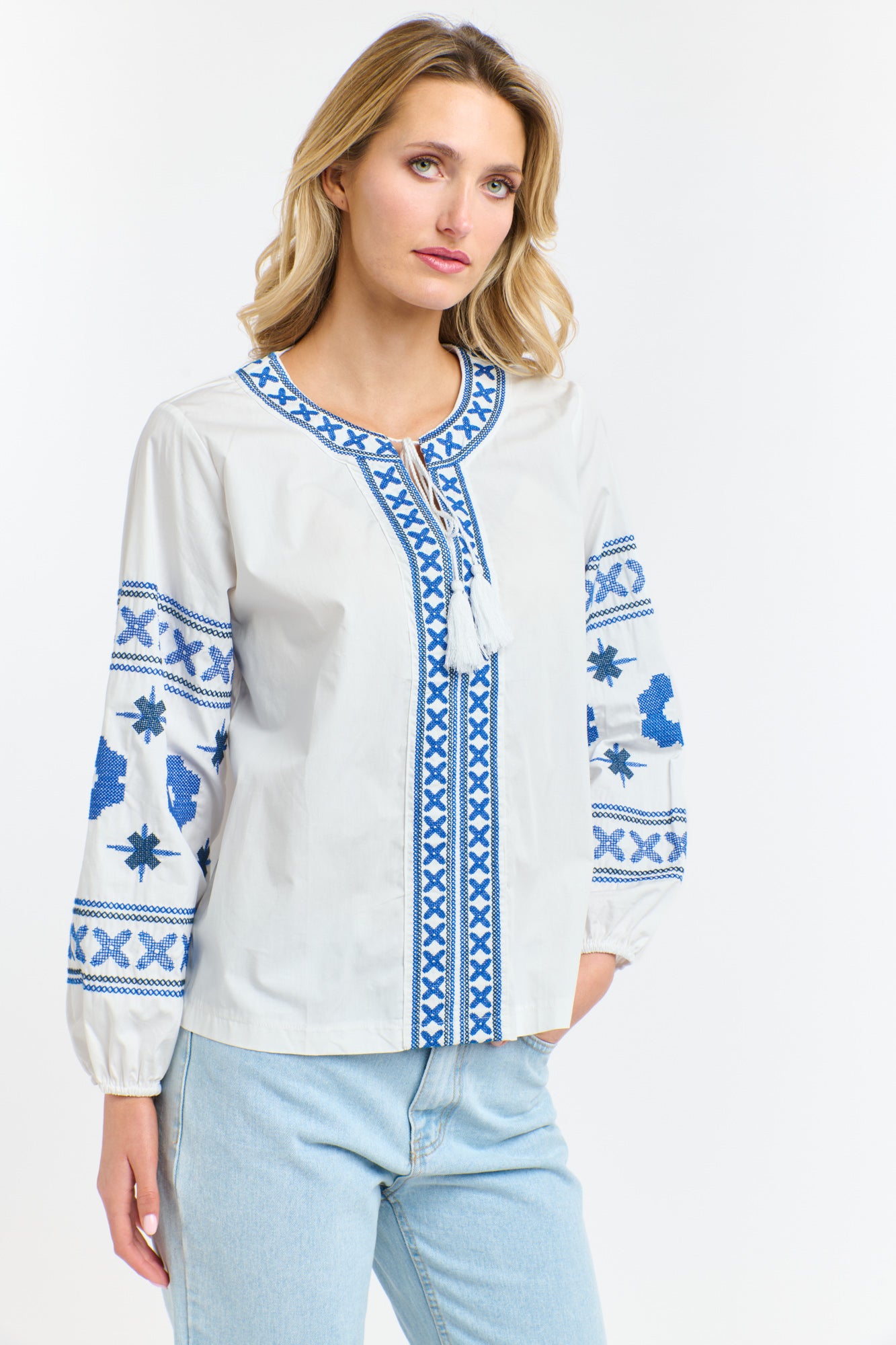 Daisy Cross Shirt - White