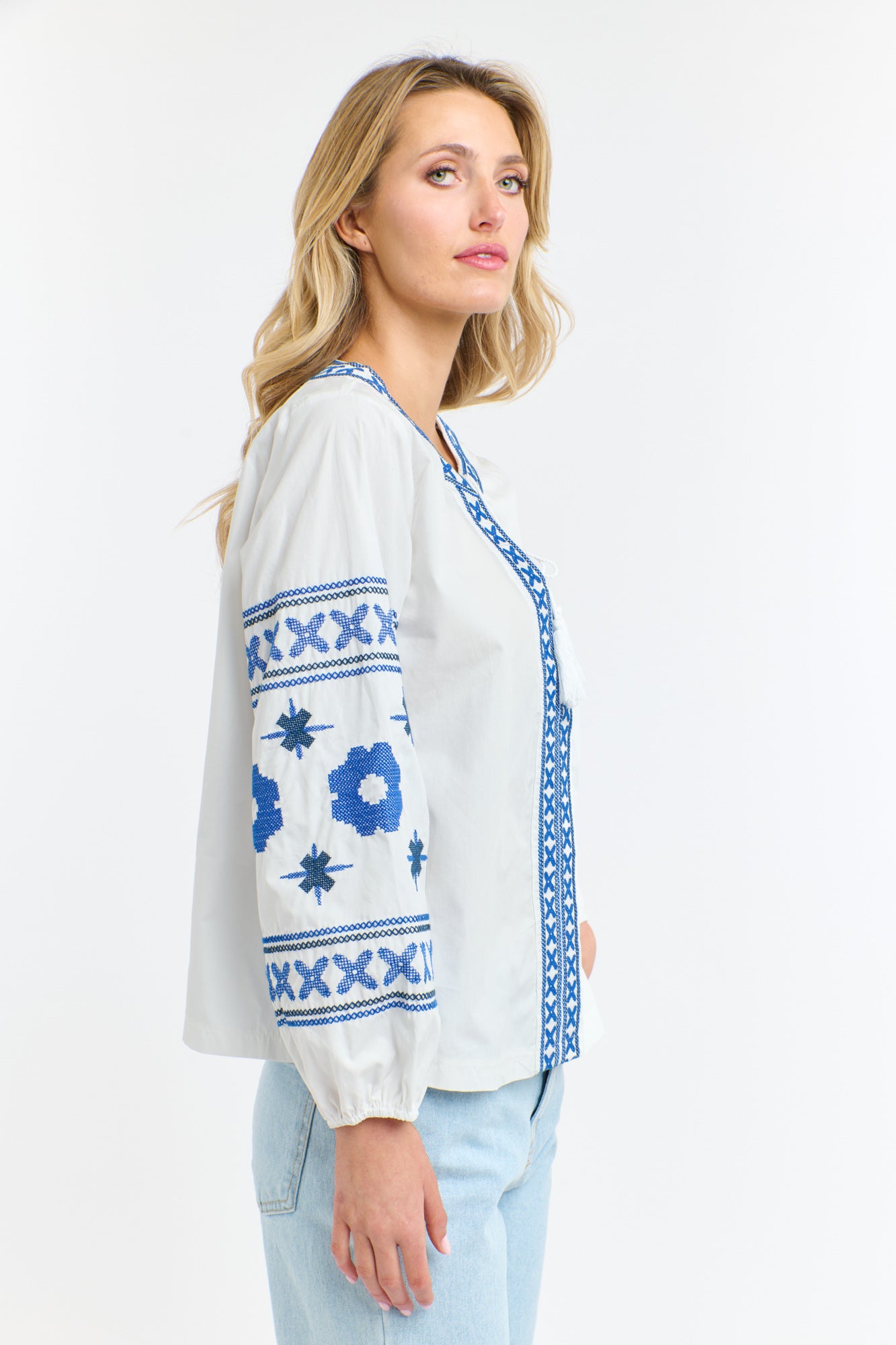 Daisy Cross Shirt - White