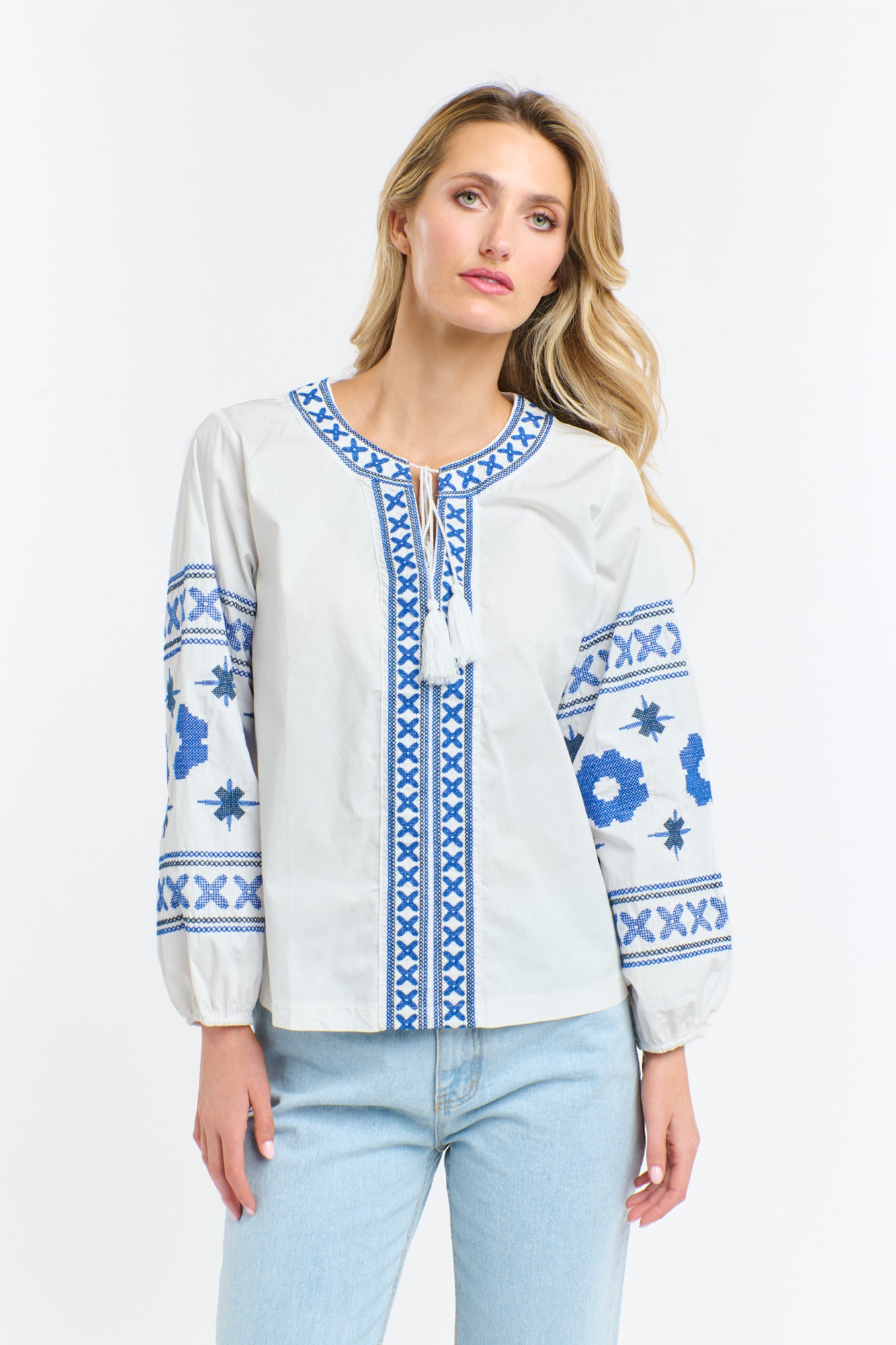 Daisy Cross Shirt - White