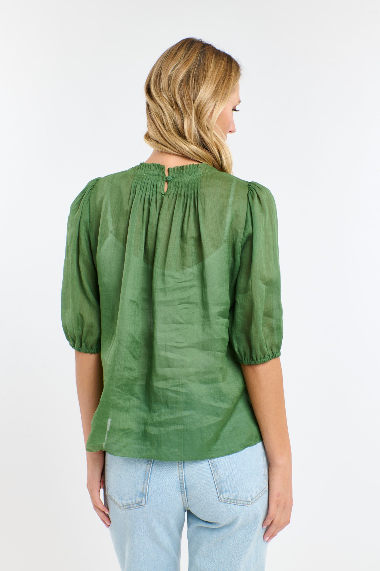 Ariel Pintuck Top - Kelly Green
