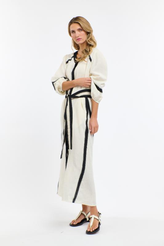 Carolyn Resort Dress - Natural & Black