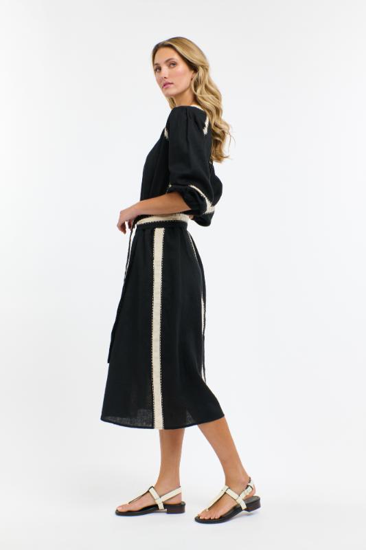 Carolyn Resort Dress - Black & Natural