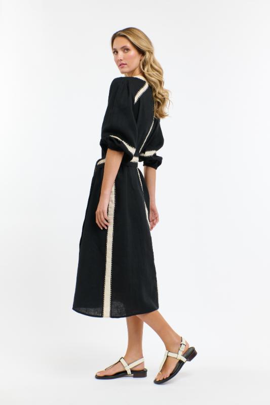 Carolyn Resort Dress - Black & Natural