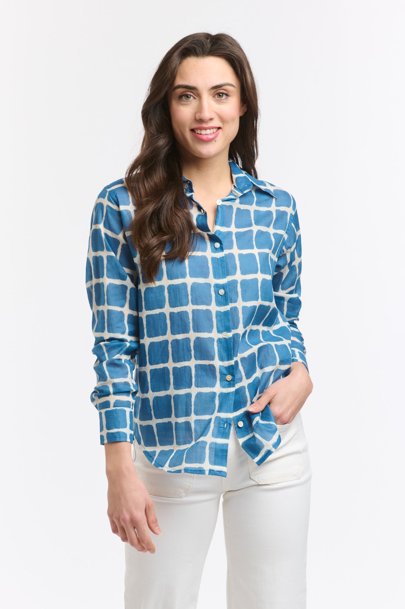 Collins Shirt - Blue Square