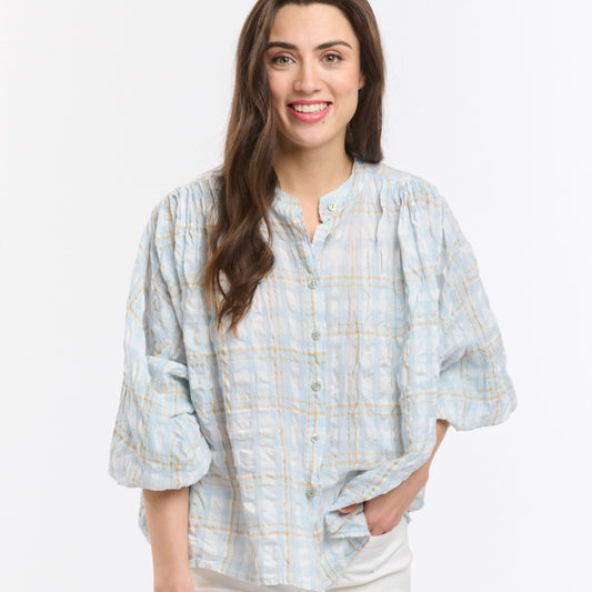 Freida Check - Sky Blue