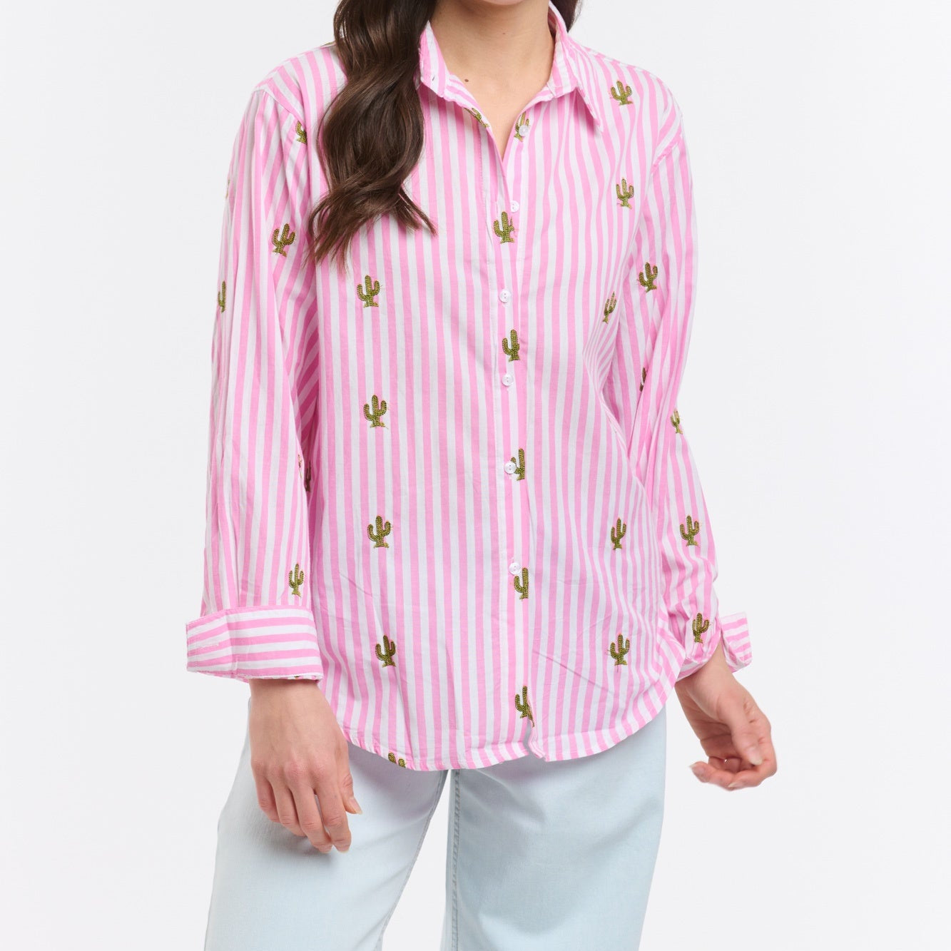 Stripe Cactus Shirt - Pink