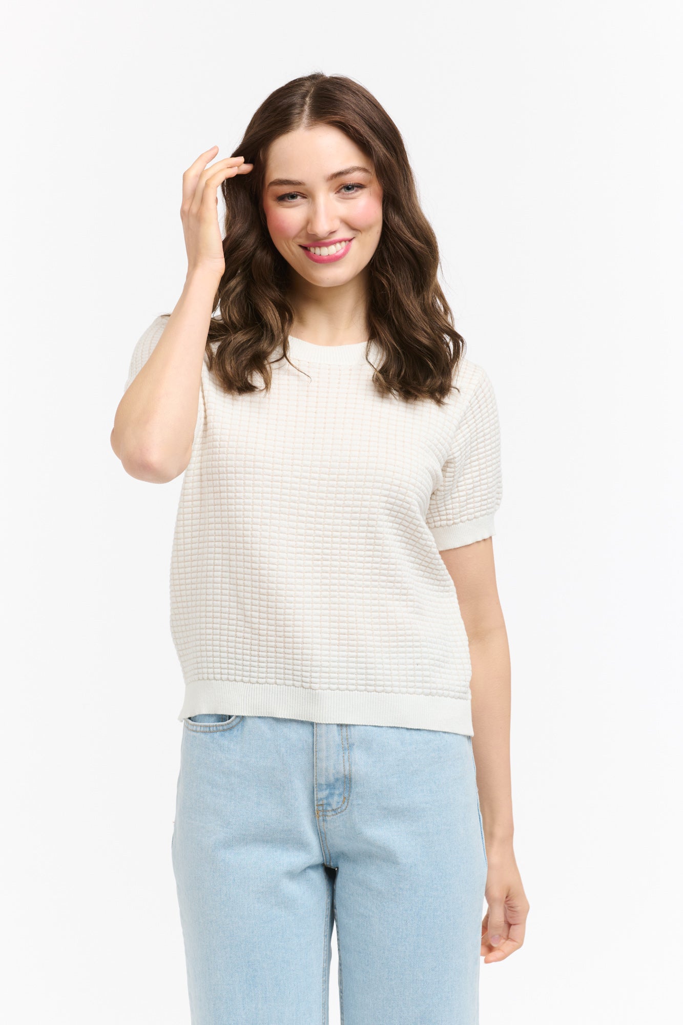 Ebony Textured Jumper - Beige