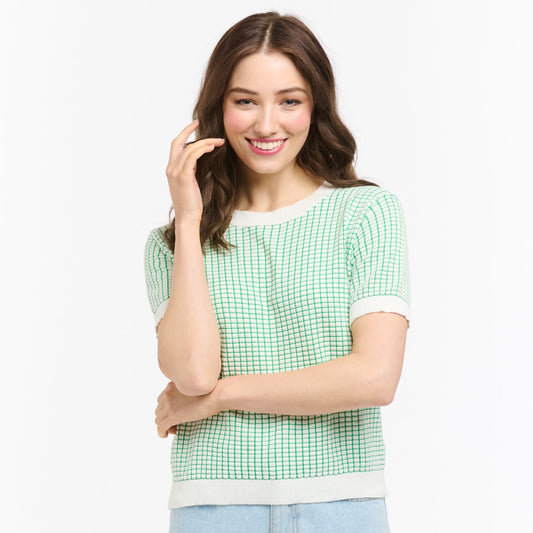 Ebony Textured Jumper - Apple