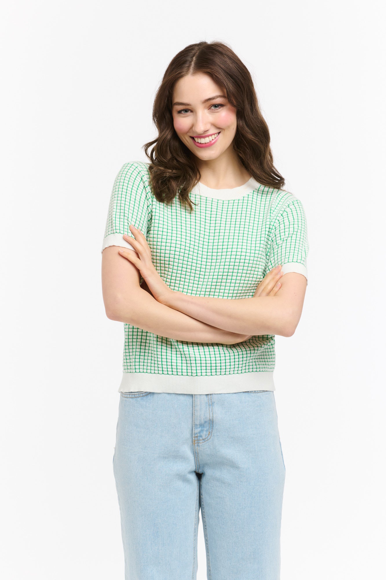 Ebony Textured Jumper - Apple