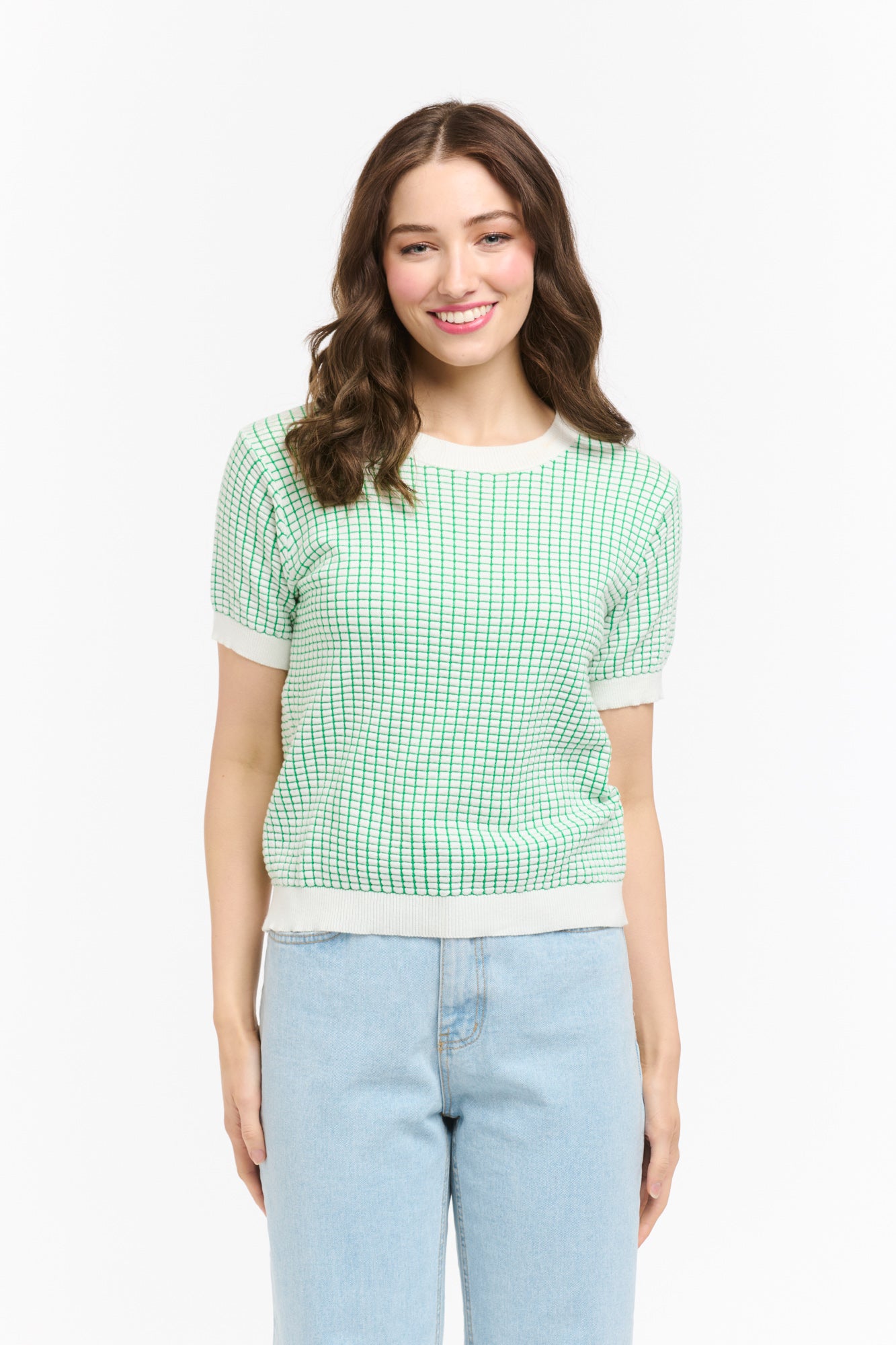 Ebony Textured Jumper - Apple