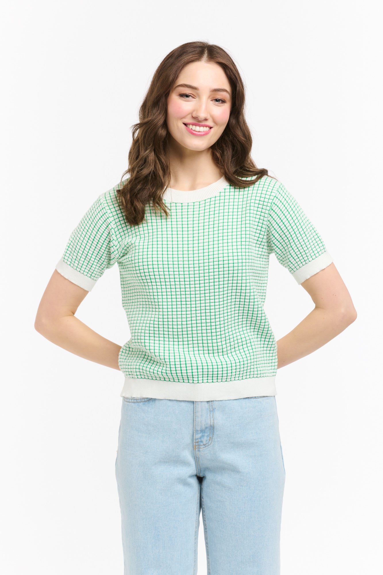 Ebony Textured Jumper - Apple