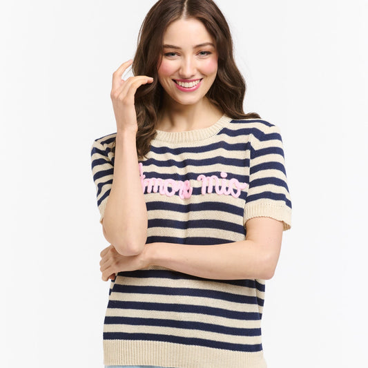 Amore Striped Sweater - Blue