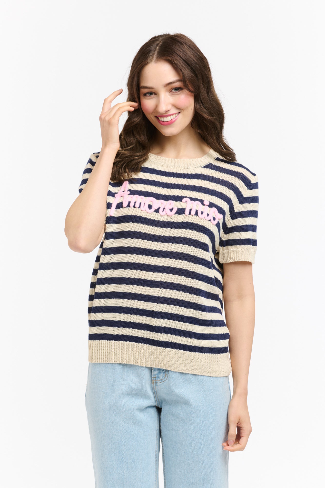 Amore Striped Sweater - Blue