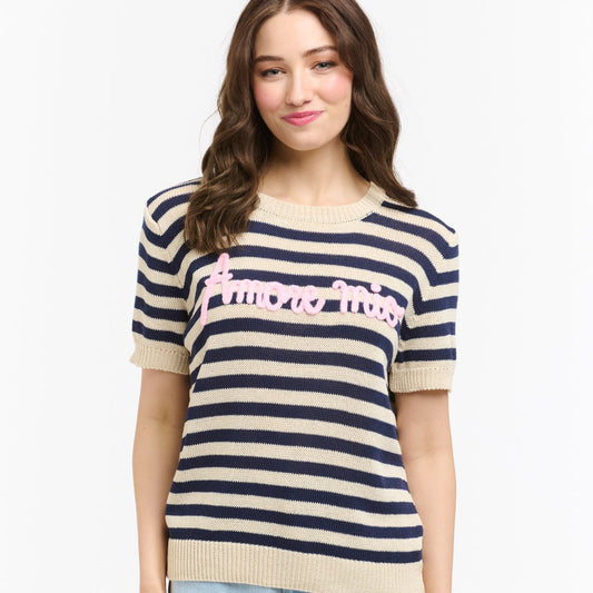 Amore Striped Sweater - Blue