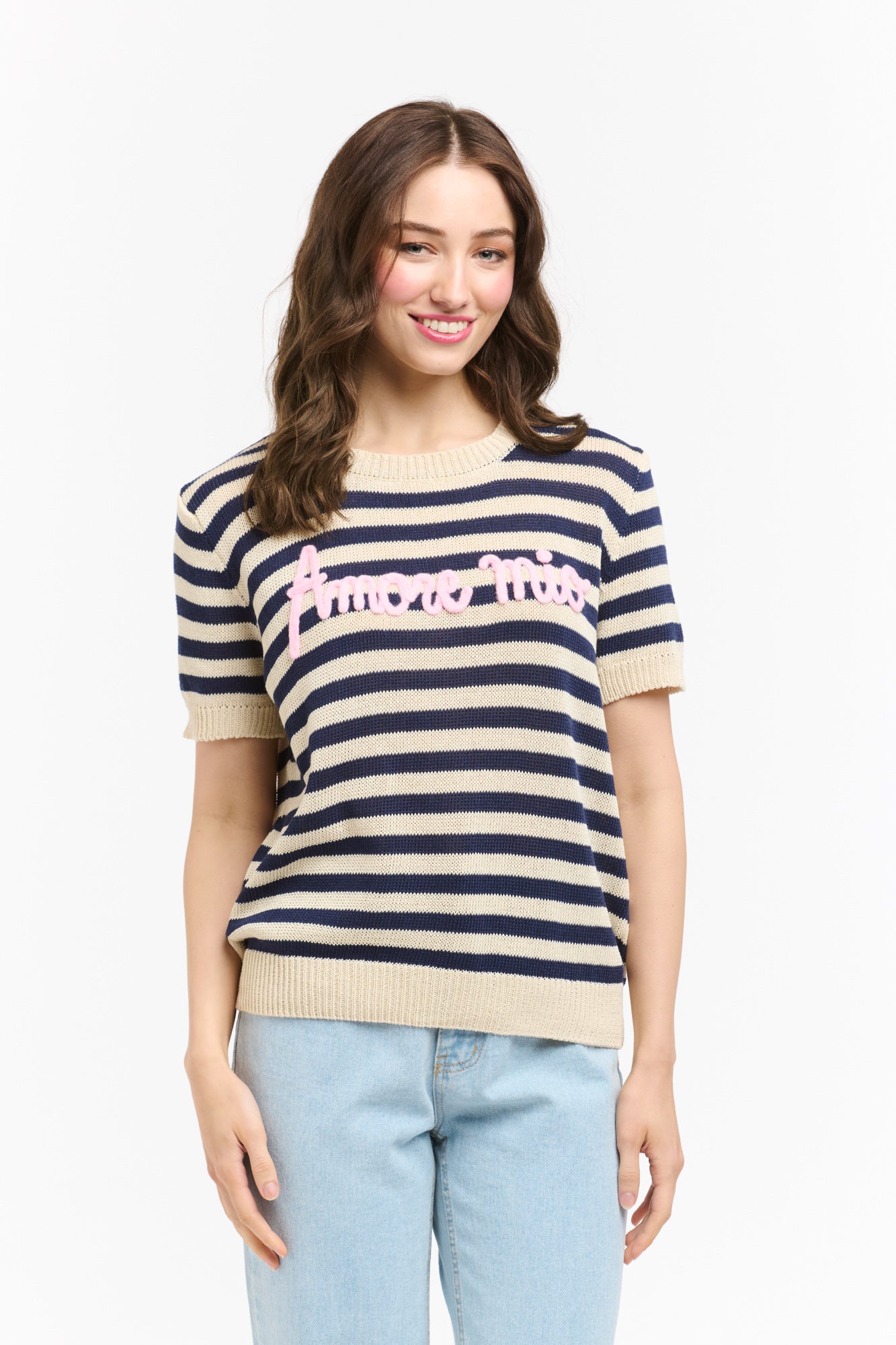 Amore Striped Sweater - Blue