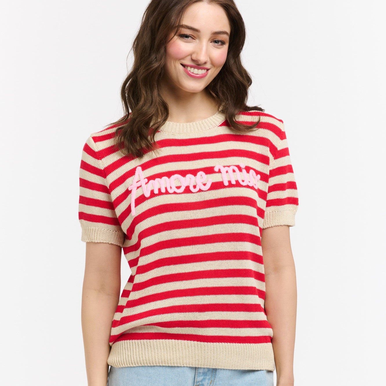 Amore Striped Sweater - Red