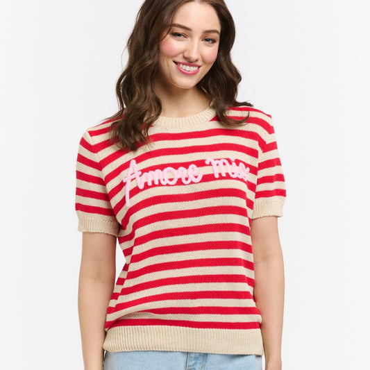 Amore Striped Sweater - Red