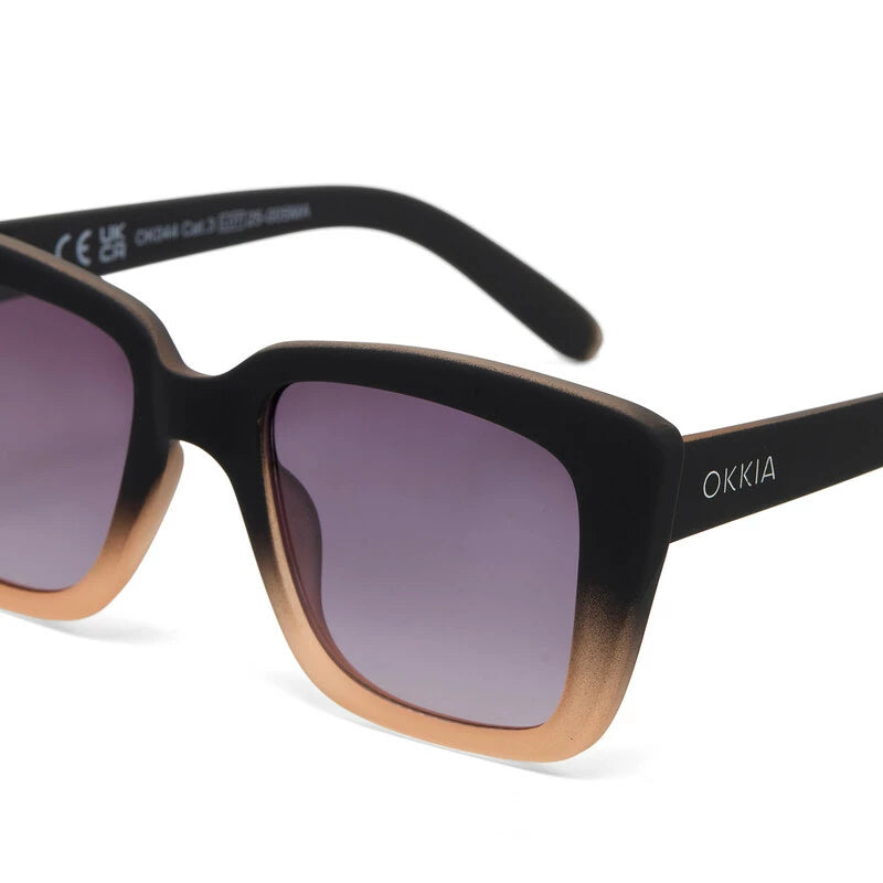 Elba Sunglasses - Black & Shaded Rose Frame