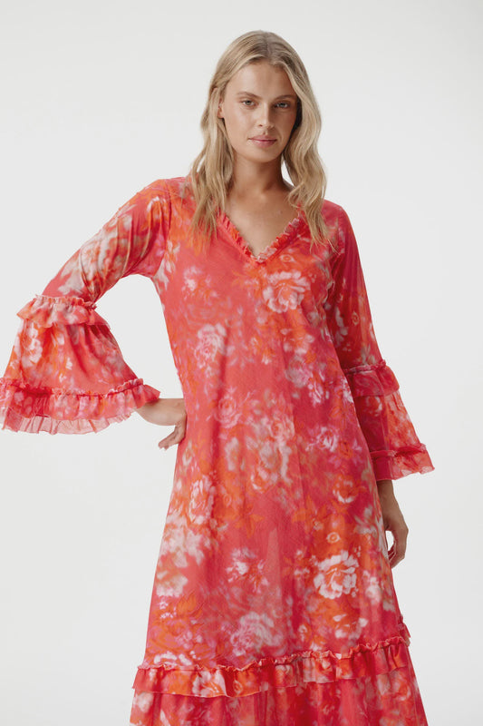 Long Indi Dress - Cotton Rose