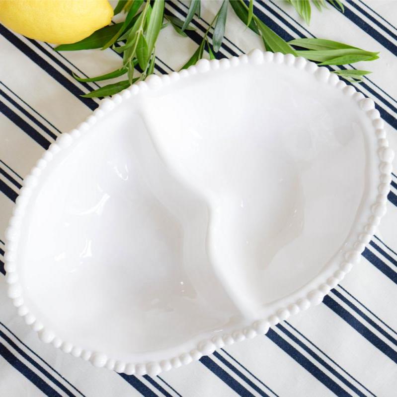 Melamine Pearl Double Serving Bowl
