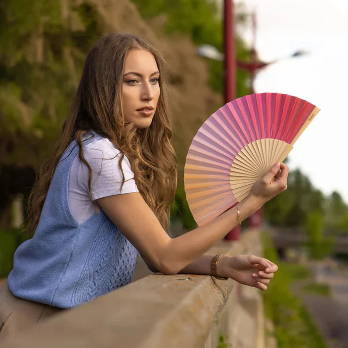 Hand Fan with Gift Box - Sunset