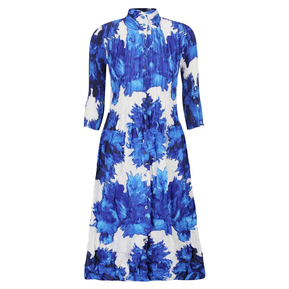 Nehru Coat Dress - Blue Quartz