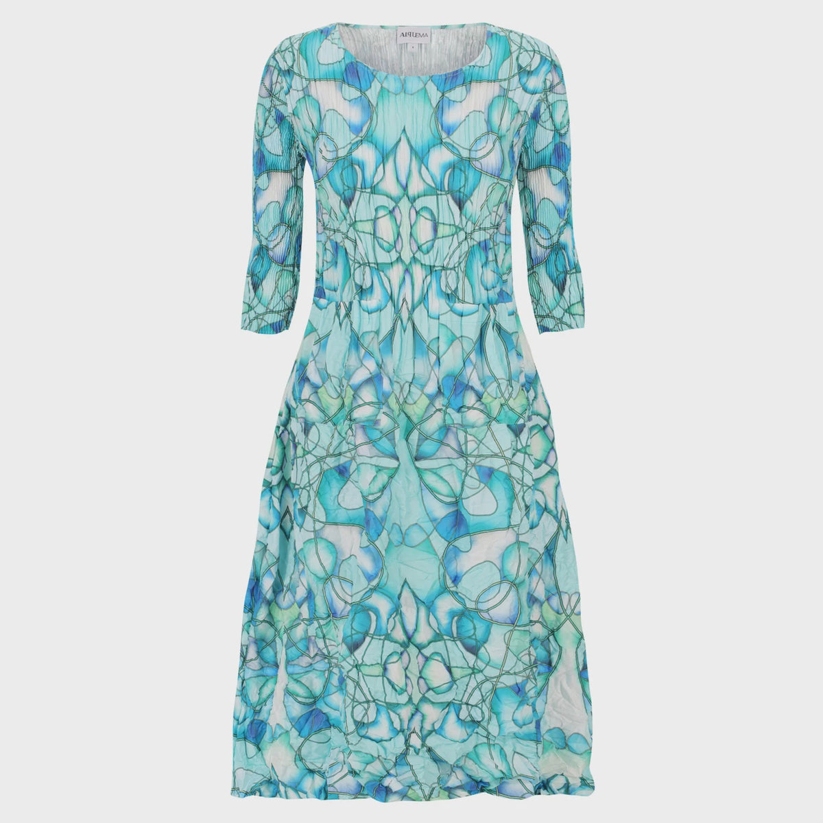 3/4 Sleeve Smash Pocket Dress - Sea Glass