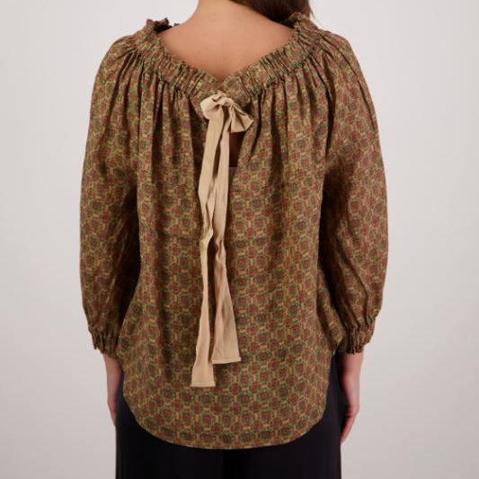 Annabella Blouse - Camel Tile