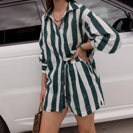 Raz Shorts - Green Stripe