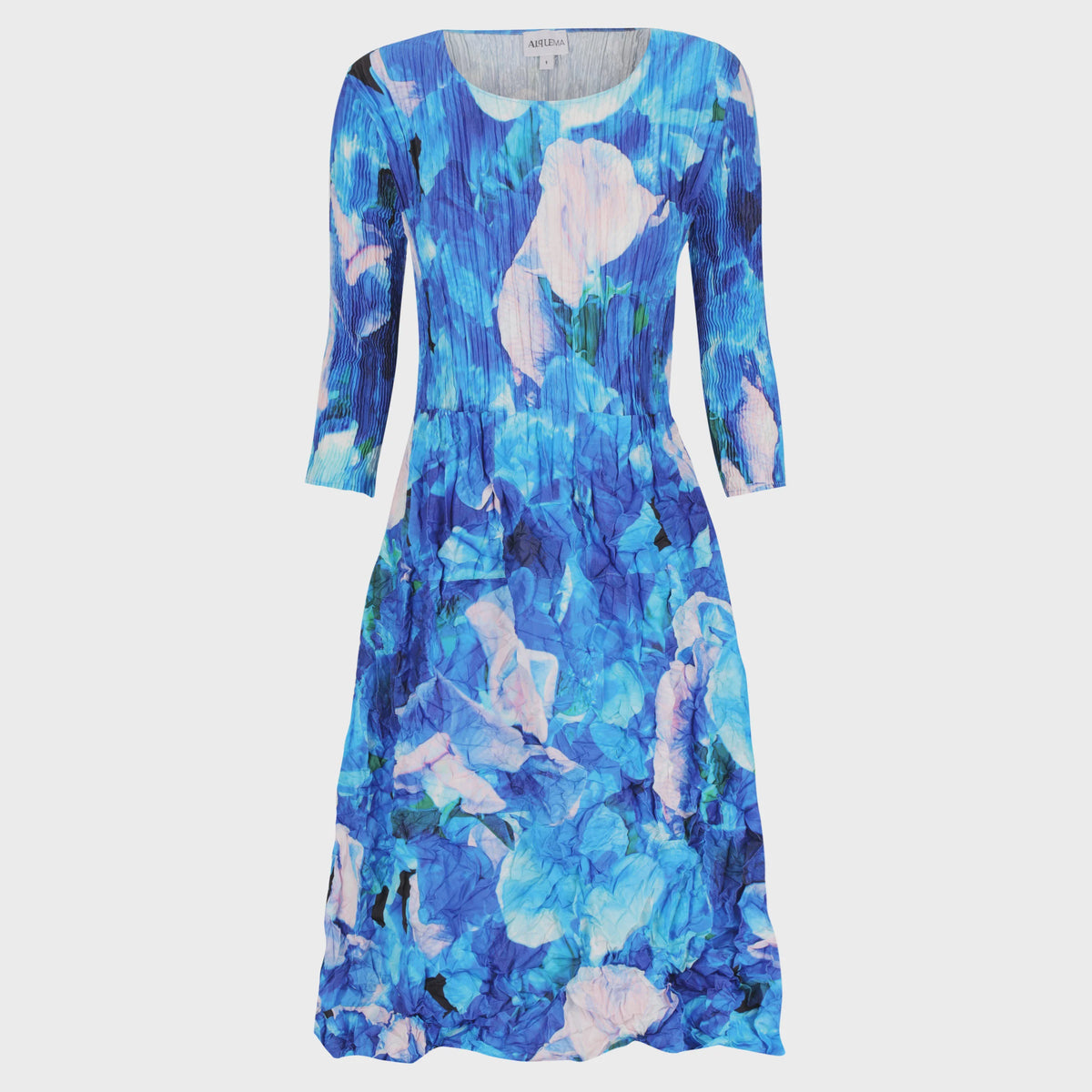3/4 Sleeve Smash Pocket Dress - Ocean Sweet Pea