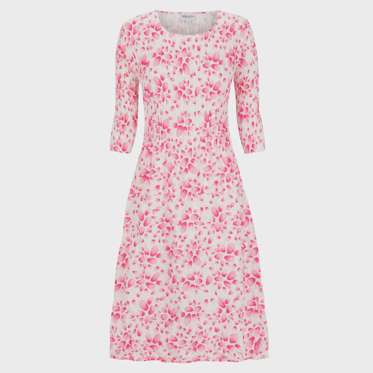3/4 Sleeve Smash Pocket Dress - Pink Petals