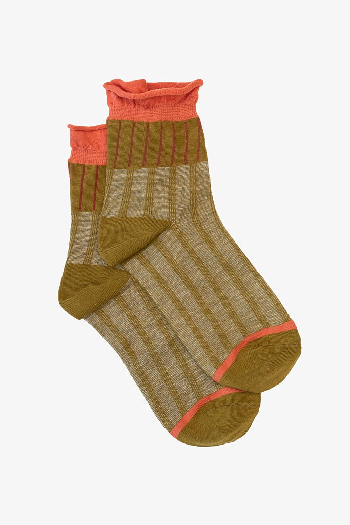 Olive & Frill Top Sock