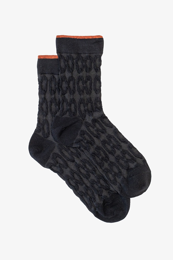 Rust Top Black Sock