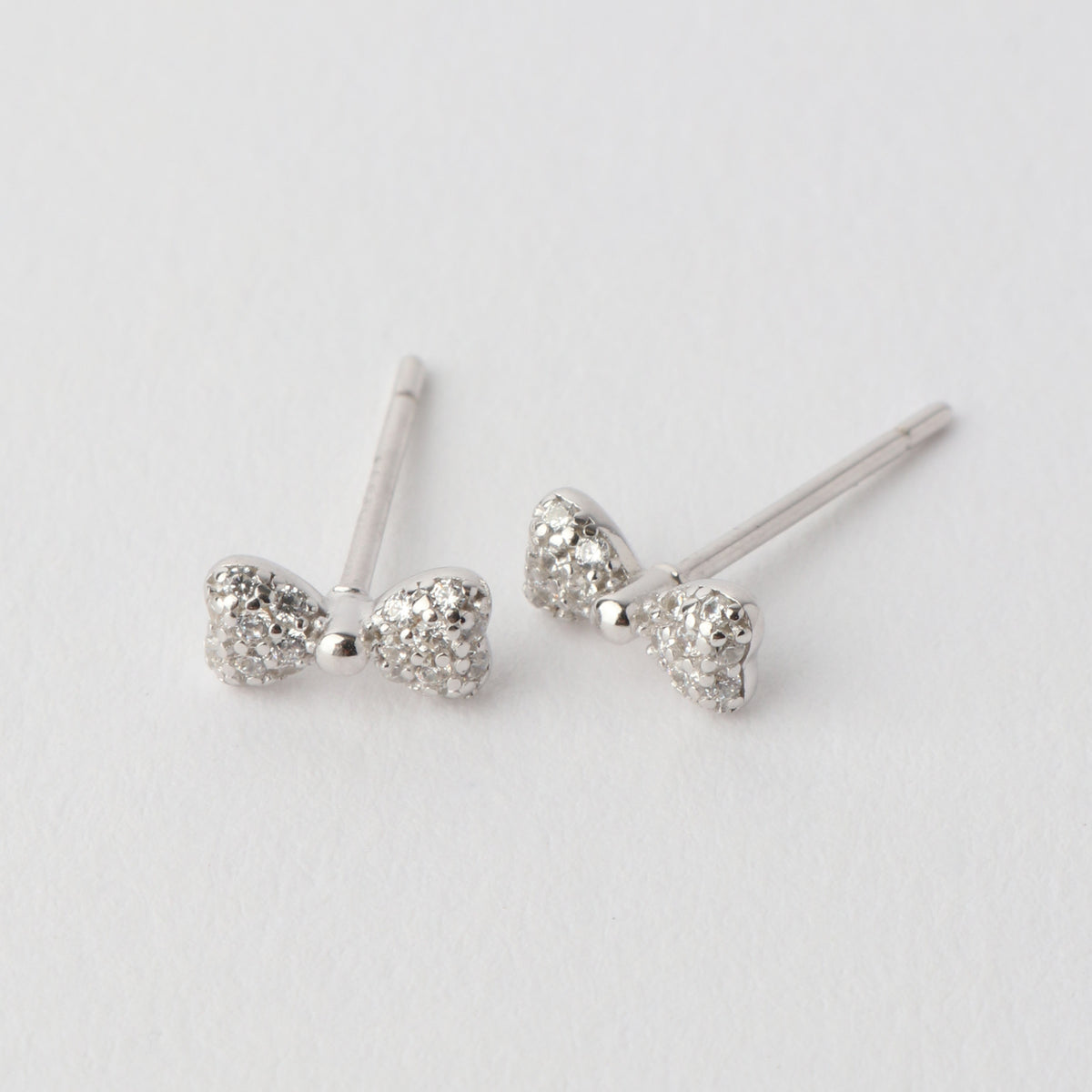 Bow Cubic Zirconia Earrings 925 Silver
