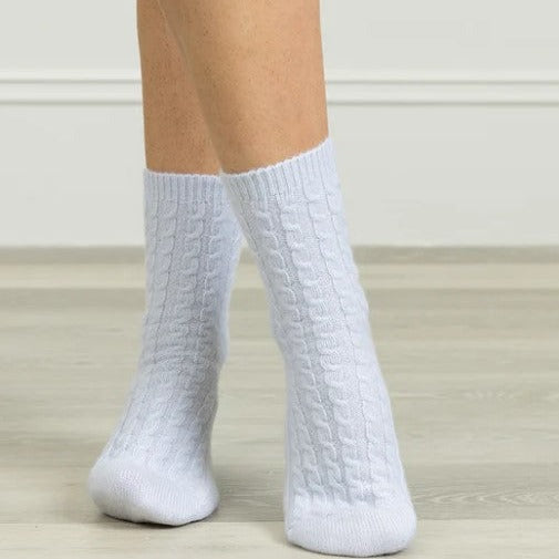 Cashmere Cable Knit Bed Socks