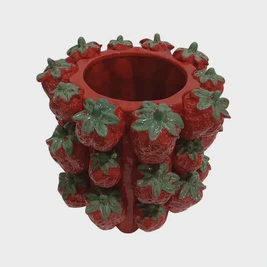 Ceramic Strawberry Vessel