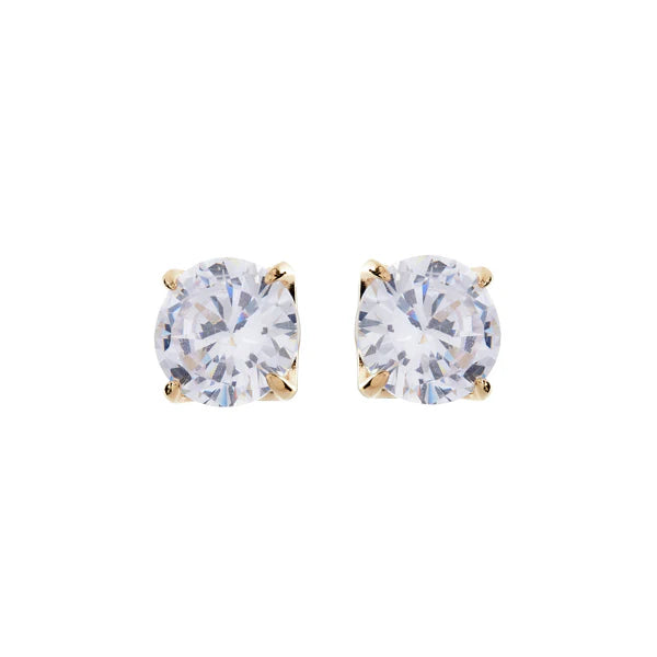 Brilliant Claw Gold Stud Earrings