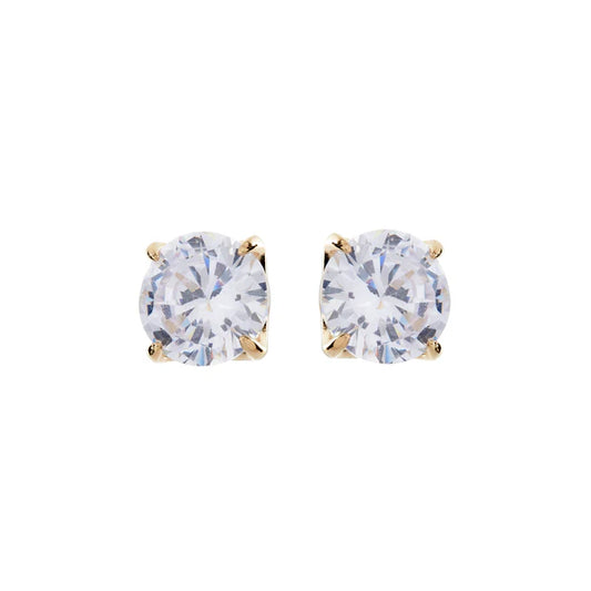 Brilliant Claw Gold Stud Earrings
