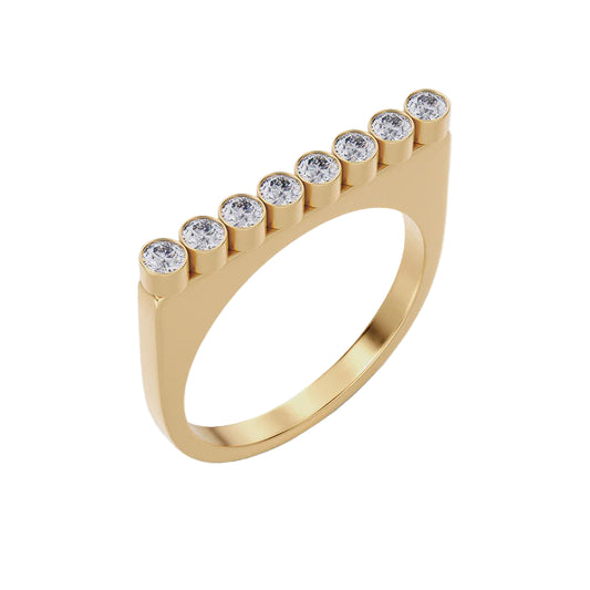 Twiggy Ring with Cubic Zirconia - Gold