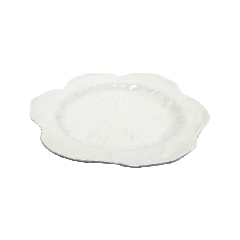 Melamine Cabbage Round Platter - White