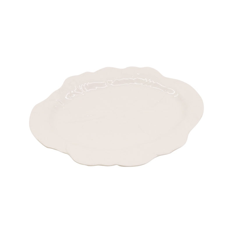 Melamine Cabbage Oval Platter - White