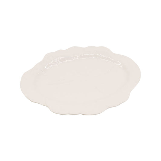 Melamine Cabbage Oval Platter - White