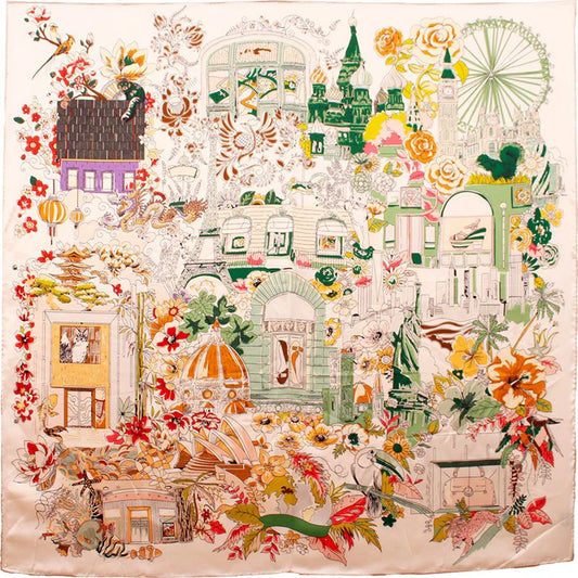Silk Scarf Heloise 50x50