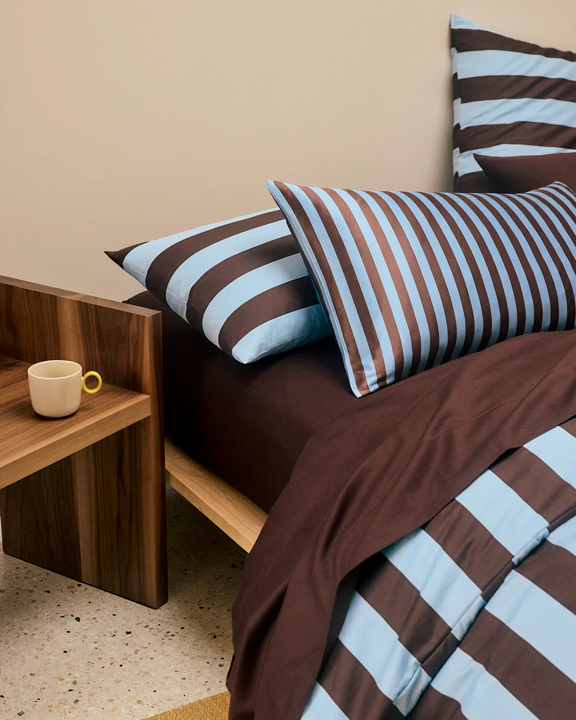 Silk Pillowcase - Ice Chocolate Stripes