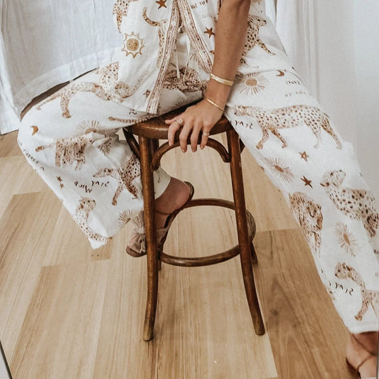 Lottie Printed Linen Pants - Leopard